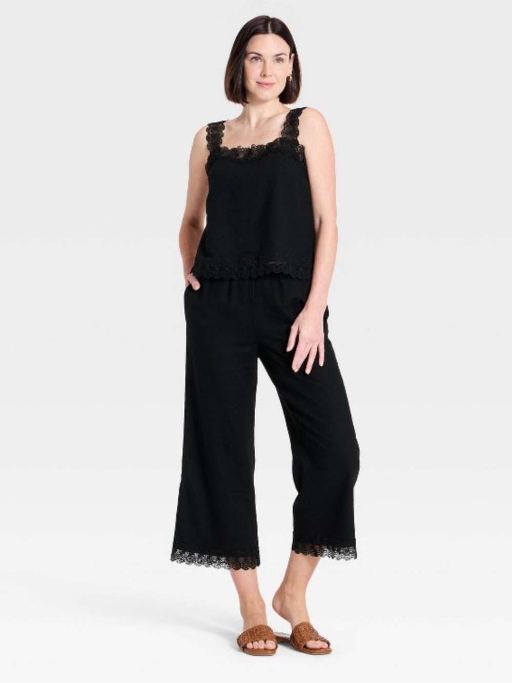 A New Day Black Lace Trim Set